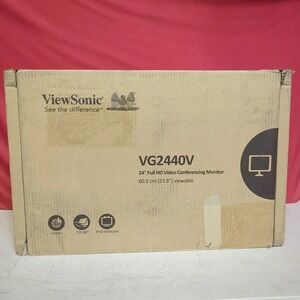 VIEWSONIC VG2440V 24 INCH 1080P VIDEO CONFERENCE MONITOR WEBCAM MIC SPEAKERS NEW
